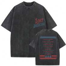 Rapper MGK Lost Americana Tour 2026 T-Shirts Vintage Washed Graphic T Shirt 's Hip Hop Short Sleeve T-Shirt - 14 - Xem 5