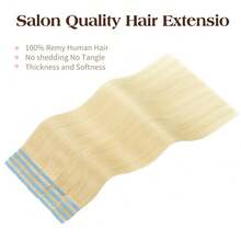 New Colors Tape In Human Hair Extensions 14"-20" Natural Straight Blonde Skin Weft Invisible No Remy Tape Hair Extension 20pcs 30g/pack - S60 - Übersicht 4