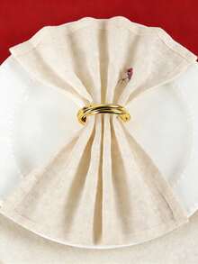 6/8/10/12pcs Gold Napkin Rings Elegant Napkin Holders Suitable For Wedding, Lunch, Christmas, Thanksgiving, Dinner, Party, Buffet - Gold - View 5