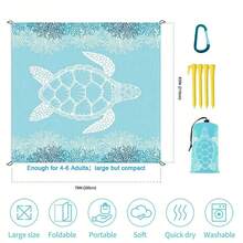 Beach Blanket, Sandproof Large Beach Mat 77*79in, 4-6 Adults Oversized Lightweight Sand Free Beach Mat, Waterproof Beach Blanket Portable Outdoor Camping Blankets For Travel, Camping, Hiking - 多款 - 查看 7