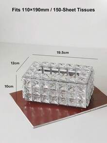 Luxury Crystal Tissue Box, Gold/Silver Shiny Diamond-Shaped Napkin Holder, Decorative Acrylic Tissue Paper Organizer, Suitable For Bathroom, Vanity, Hotel, Restaurant, Wedding And Home Decor - Multicolor - View 12