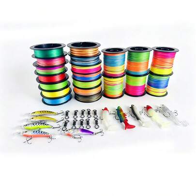 8 Rolls High Quality PE Braided Fishing Line - Durable & Abrasion Resistant, Long-Lasting - Super Strong Line Material - Zero Stretch - Smaller Diameter - Essential For Fishing! Fishing Gear Gift For Men