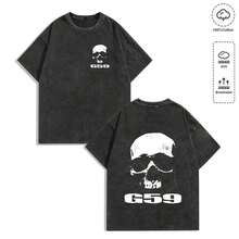 EWH100% Pure Cotton,Make Old,Retro,230g,Men's Y2K Vintage Distressed Black T-Shirt,G59 S Uicideboys Skull Gothic Print,Concert,Cyber Monday,Gothic,Vintage,Streetwear Graphic,Valentine's Day Gifts,New Year's Gifts,Carnival Gifts,St. Patrick's,Easter,Father's Day,Mother's Day GiftsDG004-AB - Black - View 6