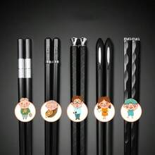 Luxury Alloy Chopstick Set Features Non-Slip, High-Temperature Resistant Chopsticks Made Of Matte Black Glass Fiber With A Multi-Textured Design. Chopstick Set,Reusable Chopsticks,Fiberglass Chopsticks,Alloy Chopsticks,Non-Slip Chopsticks,Heat-Resistant Chopsticks,Luxury Chopsticks,Matte Black Chopsticks,Kitchen & Dining,Restaurant Tableware - View 9