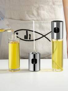 1pc Kitchen Cooking Oil Sprayer Bottle, Olive Oil Mister Dispenser, Transparent Glass Oil Bottle With Mist Pump - Transparent - View 3