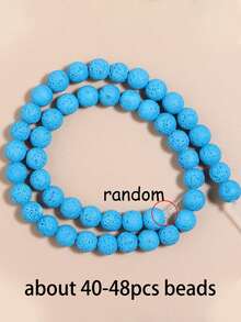 1 Strand Colored Lava Beads 8mm Natural Volcanic Stone Beads Round Loose Gemstone Stone Beads For Diy Bracelet Necklace Earrings Jewelry Making - Volcanic Stone - View 17