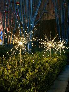 1pc 480LED/240LED/90LED Solar Powered Firework Lights, Solar Lights, LED String Lights, Waterproof Solar LED Lights, LED Solar Garden Lights, IP44, 8 Lighting Modes, Holiday Decor Lighting, Suitable For Villa, Balcony, Path, Lawn, Outdoor Area, Garden - Multicolor - View 7