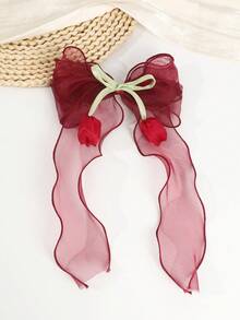 1 chiếc kẹp tóc hình hoa nơ bằng vải organza xinh xắn, phù hợp với kiểu tóc của bé gái trong nhiều dịp khác nhau như kỳ nghỉ và đi học. - Nhiều màu - Xem 11