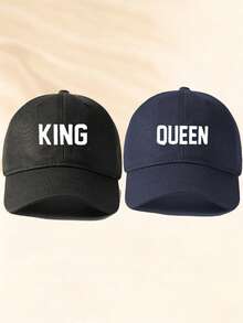 2pcs Women's Printed "KING QUEEN" Baseball Cap, Adjustable Outdoor Casual Sun Protection Hat Suitable For Spring, Autumn, Travel, Beach, Men's Y2K Style Hat - Baseball Cap 2 - View 12