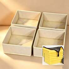 1pc/4pcs Multi-Layer Fabric Storage Box, Foldable Drawer-Style Organizer Suitable For Home, Office, Warehouse And Dorm, Lidless Clothing & Accessory Storage Box, Mother's Day Gift - Khaki - View 8