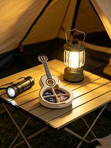 1 pieza Miniatura de instrumento musical, modelo de guitarra micro con caja de almacenamiento de púas, adorno de escritorio creativo, regalo para entusiastas de la guitarra, regalo del Día de San Valentín - Multicolor - Ver 3