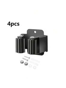 12件/6件/4件/2件套扫帚拖把架，壁挂式扫帚架，重型园艺工具收纳架，耙子和铲子手柄，不锈钢拖把挂钩，带螺丝的多功能壁挂架 - 黑色 - 查看 13