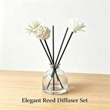Varillas difusoras de ratán natural, set de accesorios de aromaterapia con flores secas - 5Pcs - Ver 1