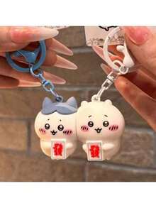 Sega 2pcs/Set Couple Friend Magnetic Keychain Backpack Pendant New Year's Gift, Valentine's Day Gift, Easter Gift - Multicolor - View 8