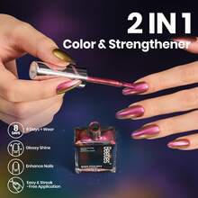 Beetles 15ML Chrome Nail Polish - Chameleon Ember Holographic Nail Polish Quick Dry Glitter Red Gold Purple Long Lasting DIY Mooncat Fingernail Art Salon Gift For Girls Women - Chrome ánh kim ba chiều - Xem 5