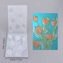 1 chiếc bìa đựng tài liệu bằng nhựa dập nổi 3D, đồ dùng tự làm sổ lưu niệm, bìa đựng tài liệu dập nổi họa tiết hoa tulip, thích hợp để làm thiệp, sổ lưu niệm và các sản phẩm thủ công bằng giấy khác. - Nhiều màu - Xem 3