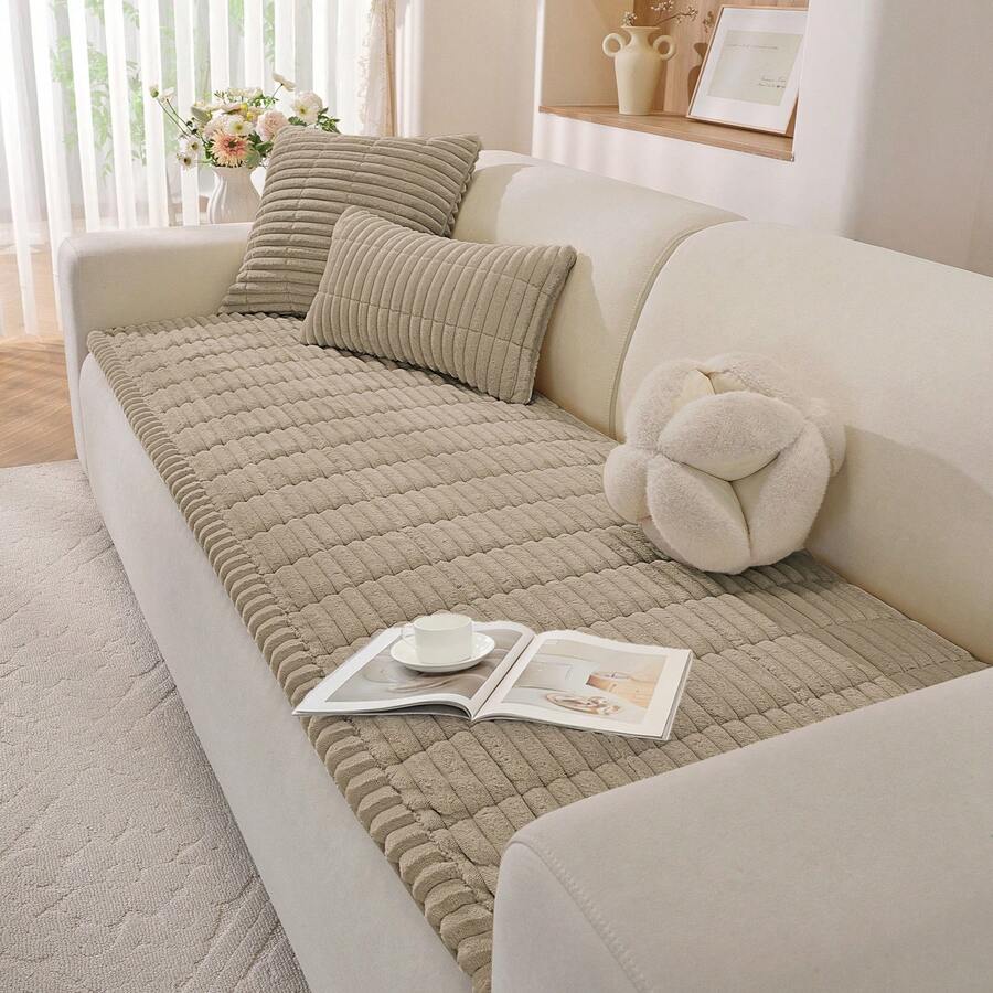 YSTYLE Vỏ bọc tay vịn ghế sofa bằng vải flannel cho ghế 1/2/3/4 chỗ ngồi, vỏ bọc ghế bành, vỏ bọc sofa thân thiện với thú cưng, vỏ bọc sofa bền chắc cho phòng khách. - màu nâu - Xem 1