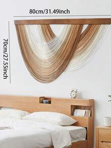 1 pieza Tapiz decorativo de estilo bohemio con diseño curvo, para colgar en la pared del hogar nórdico, sala de estar, tejido a mano, adecuado para sala de estar, dormitorio, entrada, alquiler vacacional, oficina - Multicolor - Ver 8