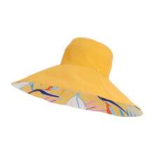 1pc Foldable Wide Brim Reversible Bucket Hat, Printed Pattern, Lightweight Sun Protection Hat For Women,Summer,Beach - Reversible Large Brim Sun Hat - View 5