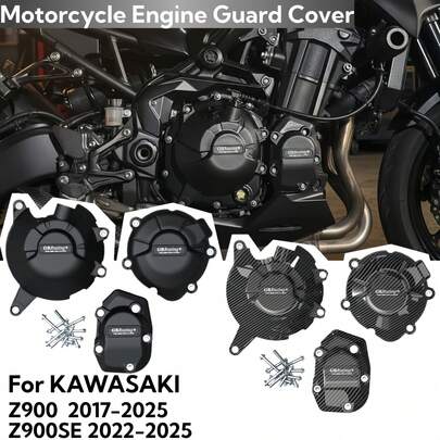 GBRacing摩托车发动机护罩，适用于川崎Z900 Z900SE 2017-2025，摩托车配件/摩托车零件，防撞发动机护罩，防刮摩托车发动机保护配件，完美贴合运动摩托车发动机防撞保护器