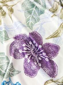 1件装户外夏季高弹牛奶丝印花沙发套，热带雨林图案，四季通用，防尘可水洗，现代时尚沙发垫，适用于客厅、餐厅、卧室、户外 - 彩色 - 查看 10