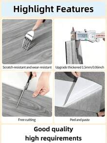 1 Roll Large Size (300cm X 40cm) Thick Self-Adhesive XPE Vinyl Flooring, Suitable For DIY Home Decoration, Peelable Wood-Look Flooring, Scratch-Resistant, Easy To Clean, Removable And Reusable - 25 Panels (covering 1.5 Square Meters / 16.15 Square Feet) - View 5