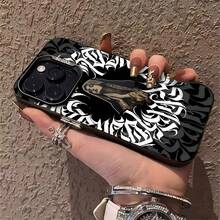 Mujer rezando, arte gótico en blanco y negro.funda de teléfono Fundas compatibles con ,Apple,VIVO,OPPO,,, y Honor.Fabricadas en silicona TPU,ofrecen protección contra golpes y caídas. - Negro - Ver 5
