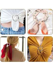 8 piezas Clips de anillo de bufanda - Clips de corbata de camiseta Ropa Esquina anudada Botón para mujeres Moda Metal Redondo Círculo Camisa Clip Hebilla, Mujeres Ropa Cinturón de cintura Clips Apretador, Moda Metal Redondo Círculo Camisa Clips Soporte de envoltura - Hebilla de cintura - Ver 4