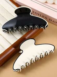 1件休闲街头风醋酸纤维大号发爪，奢华法式简约时尚发饰 - 彩色 - 查看 6