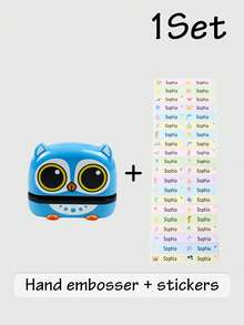 1pc Stamp + 100pcs Stickers, Customized Name Stamp, Customized Icon Text Label Stamp, Customizable Design For Clothing Books Supplies, Convenient For Home Office Travel Marking, Cute Gift For Birthday Family Friends, Self-Inking, Washable - Style a - View 16