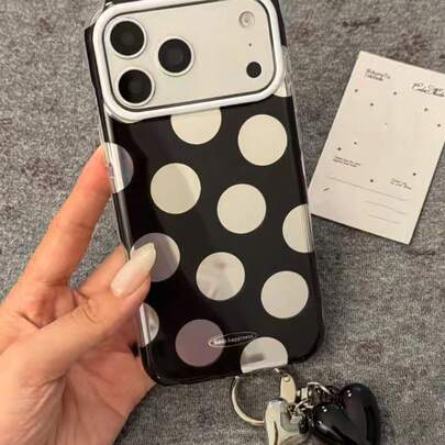 极简银色波点手机壳，兼容 15、17 Pro、17 Pro Max、16、16 Pro Max、15 Pro，柔软全包保护