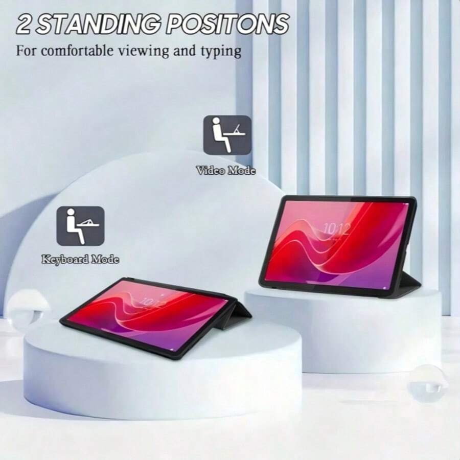 可折叠支架平板电脑保护套，防尘/防摔/防震多层防护，兼容 iPad/Galaxy Tab/MatePad/Honor Pad/Pad/Pad/Tab/小新 Tab 系列，兼容 iPad A16 2025、Air 11/13 英寸、M2、M3、Pro 11/13 英寸、M4 2024、Air 5/4 10.9 英寸、Air 3 10.5 英寸、第九/八/七代 10.2 英寸、第五/六代 9.7 英寸、Mini 6 - 純黑色 - 查看 1