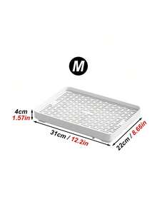 Double-Layer Perforated Small Pet Litter Box With Drainage Hole(No Open, You Can Open Drainage Hole Yourself If Necessary)Detachable For Easy Cleaning Convenient Pet Potty Tray Suitable For Hamsters Ferrets Rabbit And Other Small To Medium Pets All-Season Use - White - View 13
