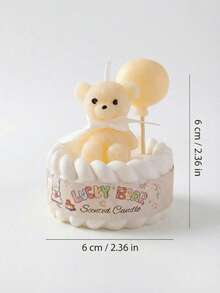 1pc Cute Balloon Bear Candle Decor, Macaron Birthday Cake Candle Suitable For Party Decoration, Bedroom Desk Decor, Ideal Sweet Gift For Girls And Women - Multicolor - View 11