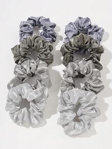 6/8/12pcs Ombre Reflective Fabric Scrunchies, Versatile Hair Accessories For Daily Wear - Multicolor - View 11