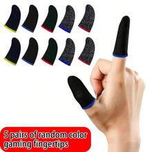 5 Pairs Random Color Mobile Game Finger Sleeves, Anti-Slip, Breathable, Thin, Sensitive Touch, Smooth Operation, Enhance Gaming Experience - Multicolor - View 13