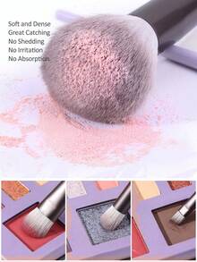 MAANGE 18pcs Professional Makeup Brush Set, Soft Fiber Material, Portable, Including Foundation Brush, Eyeshadow Brush, Blending Brush, Eyebrow Brush, Travel Makeup Brush Kit - Purple - View 7