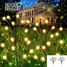 1 buah Lampu Tiang Tanah Kunang-kunang Tenaga Surya 6LED/8LED/10LED, Tahan Air untuk Taman, Teras, Berkemah, Liburan, Pernikahan, Dekorasi Pesta - Hitam - View 11