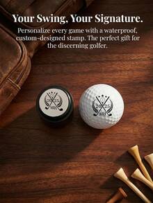 1/2/5pcs Customizable Golf Ball Stamp, Personalized Auto-Ink Golf Ball Stamp, Customized Single Letter Golf Ball Marker Gift, Customizable Name Golf Ball Stamp, Size 5.3x1.9cm, 5 Styles, Waterproof, ABS Material, Perfect Gift For Golfers, Unisex Golf Accessories - Style a - View 5