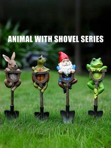 Animal Figurine Garden Statue, Outdoor Decor With Shovel, Resin Plant Decoration Landscape Sculpture Gift Art Accessory, Suitable For Yard, Lawn, Patio, Backyard, Home Planter - Multiple Styles - View 10