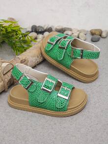 Artículos de moda esenciales de primavera/verano para todo el año | Sandalias imprescindibles para niños y niñas | El diseño de facilita el ponerse y quitarse, y el niño se siente como una nube al usarlas | ¡Son tu mejor compañía en el campus, en la playa o en las salidas diarias! - Verde - Ver 3