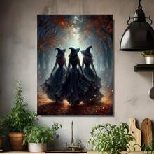 Kit de Pintura de Diamantes - Tema Navideño con Diseño de Bruja, Incluye un Diseño Completo de Arte de Diamantes Redondos - Lienzo Fácil de Seguir para Decoración del Hogar. Un Regalo Perfecto para el Día de la Madre, el Día del Padre, Halloween, Navidad - Enmarcado - Ver 4