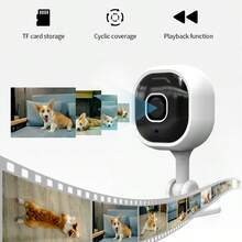 2.4GHz Wireless WiFi Indoor Security Camera, 1080P HD Pet/Baby Monitor, Two-Way Audio, Motion/Person/Pet Detection, Smart AI Alerts, Support TF Card & Cloud Storage - White - View 7