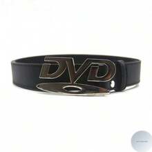 Unisex Retro DVD Buckle Decorative Belt, Black & White Multifunctional Belt Suitable For Jeans, Women's Gift 8ZAM - Black - View 9