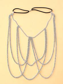 1pc Fashionable Sexy Multi-Layer Leg Chain, Crystal Elastic Cord Body Chain For Women, Personalized Nightclub Leg Jewelry - Multi-layer Leg Chain - View 4
