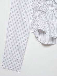 Camellia New Spring/Summer Women's Fashion Elastic Pleated Chiffon Blouse White - White - View 3