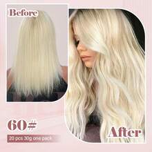New Colors Tape In Human Hair Extensions 14"-20" Natural Straight Blonde Skin Weft Invisible No Remy Tape Hair Extension 20pcs 30g/pack - S60 - Übersicht 8