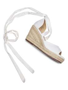 Comfyshoes Women's Rome Open Toe Espadrilles Platform Wedge Sandals - White - View 8