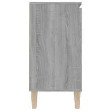 vidaXL Sideboard, Kommode mit 2 Schubladen 2 Türen, Anrichte Schrank für Wohnzimmer, Beistellschrank Mehrzweckschrank, Grau Holzwerkstoff - Grau - Übersicht 8