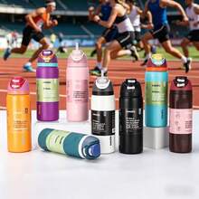 OWALA New 24OZ Stainless Steel Insulated Water Bottle With Straw, Suitable For Sports, Travel And School Activities. This Water Bottle Can Keep Water Temperature For Over 24 Hours, With Good Sealing, Portable, And Flip-Top Design, Perfect For Holding Cold And Hot Drinks, Coffee And Iced Beverages. - 彩色 - 查看 8